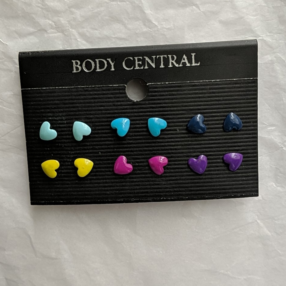 Body Central Multicolored Heart Stud Earrings